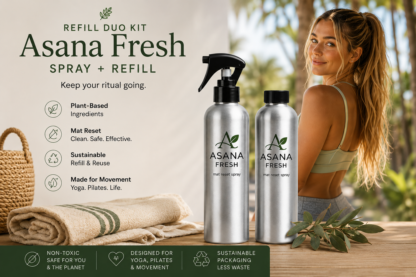 Asana Fresh 8oz Refresh Duo - Eucalyptus Scent
