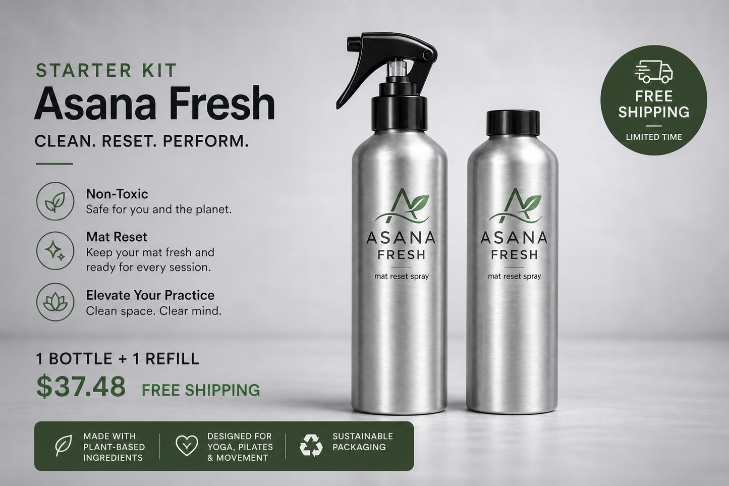 Asana Fresh 8oz Refresh Duo - Eucalyptus Scent