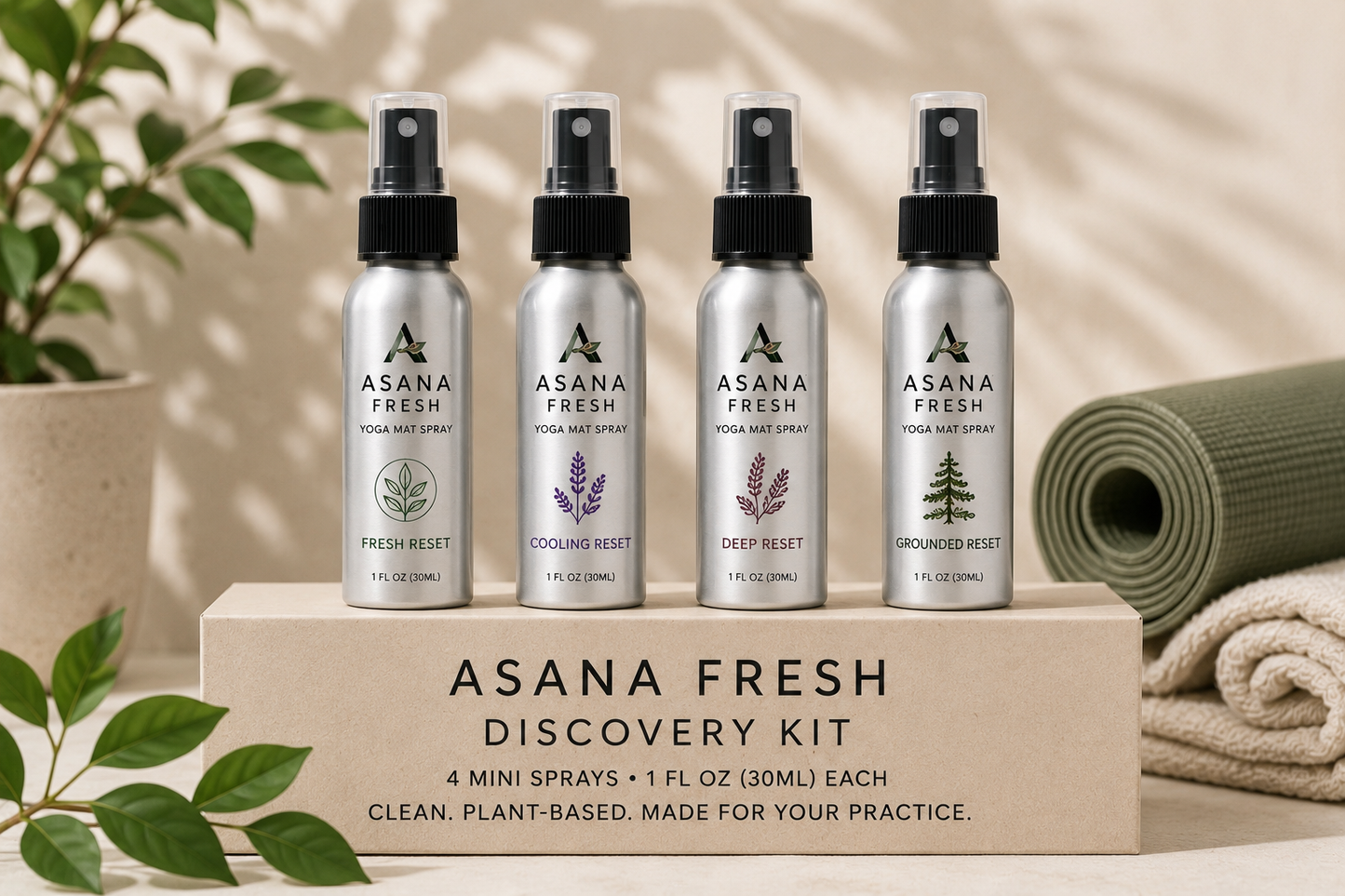 Asana Fresh Yoga Mat Spray Discovery Kit