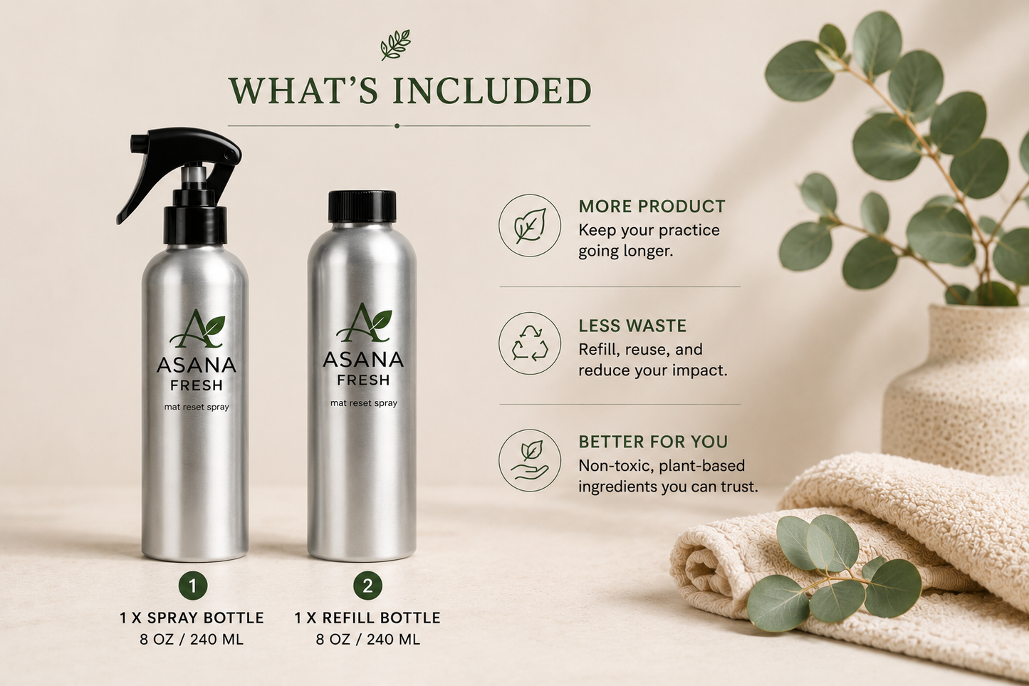 Asana Fresh 8oz Refresh Duo - Eucalyptus Scent